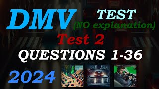 DMV written test 2024  ACTUAL TEST 2 [upl. by Auhsoj]