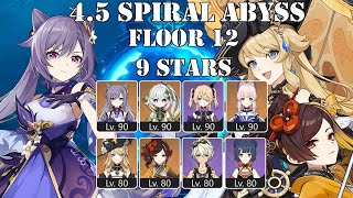 Aggravate Keqing amp Double Geo Navia ft Chiori  45 Spiral Abyss  Floor 12 9 stars [upl. by Yelhsa]