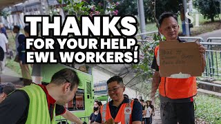 Thumbs up to MRT workers on the EastWest Line [upl. by Mady]