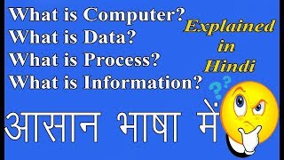 What is Computer  What is Data  What is Information  Hindi [upl. by Ttennaj125]