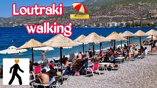 LOUTRAKI BEACH WALKING 2023 [upl. by Fedirko37]