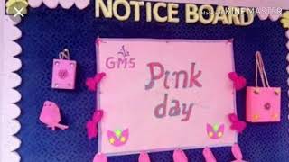 Pink day celebration decoration ideas for schools [upl. by Itch208]