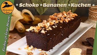 Saftiger Schoko Bananen Kuchen mit Crunchy Nußdopping [upl. by Isador]