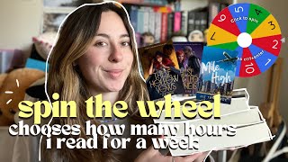 spin the wheel decides how many HOURS I READ for a week 🌷🫧🦢 disappointing reads new series amp more [upl. by Erdnua]