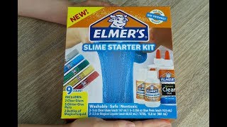 ELMERS SLIME KIT SLIME STARTER KIT REVIEW  Trying out Elmers recipes [upl. by Shaum152]