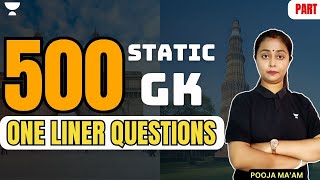 Part 1  Static GK  Top 500 MCQs  MHCET 2024  CUET UG LLB 2024  Unacademy cuet mhcet [upl. by Harlow232]