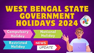 West Bengal Govt Holiday List 2024 PDF  Public Holiday List 2024 West Bengal Government [upl. by Aehs716]