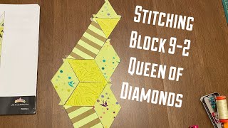 Block 92 Queen of Diamonds quilt pattern block of the month English paper piecing EPP [upl. by Chace]