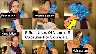 Benefits And Uses Of Vitamin E Oil For Skin amp Hair✨ How to use vitamin E capsules for skin and hair [upl. by Chloe]