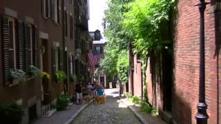 Bostons Famous Acorn Street Oldest Street in Boston [upl. by Raf357]