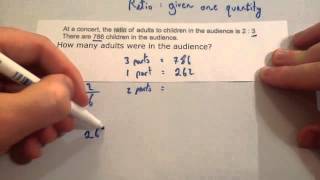 Ratio When Given One Quantity  Corbettmaths [upl. by Aneekal]