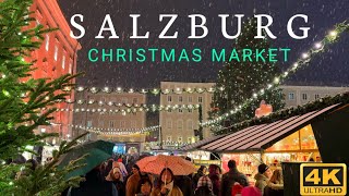 Salzburg Christmas Markets 2023 🇦🇹 Heavy Snowfall Walking Tour 2023 [upl. by Elleivad]