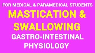 04 MASTICATION amp SWALLOWING  DEGLUTITION  GIT PHYSIOLOGY [upl. by Barling]