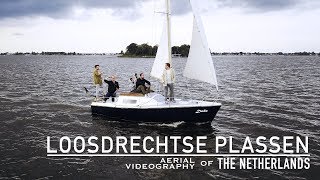 Sailing on the Loosdrechtse Plassen The Netherlands  Aerial Videography 4K 30fps [upl. by Parcel]