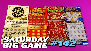 SAT BIG GAME 142 GOLD RUSH TRIPLE MATCH GOLDEN CHERRIES Florida Lottery Scratch Tickets [upl. by Oulman]