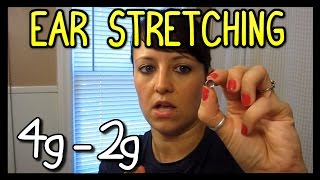 Ear Stretching First Time 4G to 2G 📍 How To With Kristin [upl. by Kcirdled]