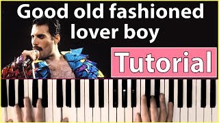 Como tocar quotGood old fashioned lover boyquotQueen  Piano tutorial partitura y mp3 [upl. by Goldi]