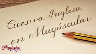 ✏️ Caligrafía Cursiva Inglesa en MAYÚSCULAS con lápiz trazos finos y gruesos [upl. by Nawaj936]