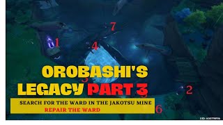 Orobashis Legacy part 3  search for the ward in the jakotsu mine  repair the ward Genshin impact [upl. by Rovelli]