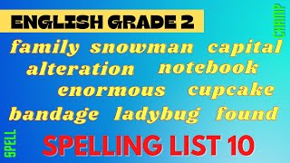 English Grade 2 Spelling List 10 [upl. by Eckart]