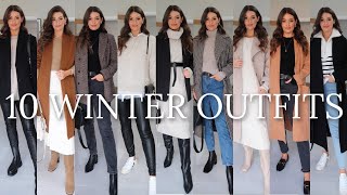 10 CLASSIC WINTER OUTFITS  hampm zara asos mango stories etc [upl. by Hiasi]