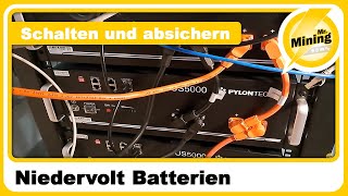 Niedervolt Batterien Richtig übers Kreuz schalten und Absichern Bsp mit 3x Victron Multiplus 5000 [upl. by Marcellus717]