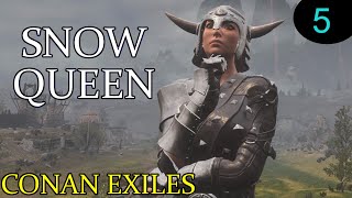 Conan Exiles  Building mead hall Snow Queen Episode 5 [upl. by Ahsuas]