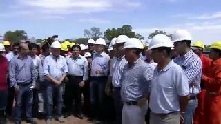 El presidente Macri recorre una planta potabilizadora de agua en el Impenetrable chaqueño [upl. by Wsan475]