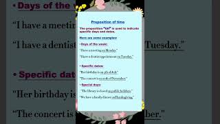 Preposition of TimeON english shortvideolearnenglish [upl. by Granese511]