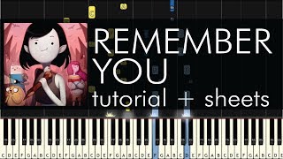 Adventure Time  Remember You  Piano Tutorial  Synthesia [upl. by Hsetih]