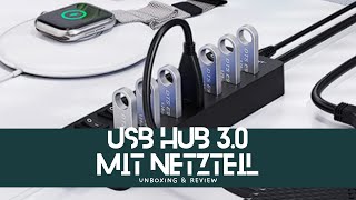 Unboxing und Review VEMONT USB Hub 30 Praktischer USB Verteiler 7 Ports intelligenter Ladefunktion [upl. by Jabin662]