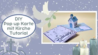 Karten basteln – DIY – Pop up Karte mit Kirche – Tutorial [upl. by Eselehs136]