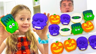 Nastya and dad prepared treats for Halloween [upl. by Annot]