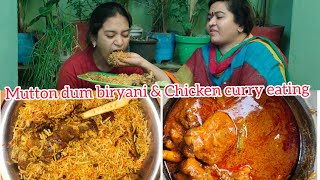 Mutton dum biryani amp chicken curry eating  Cherry sathakshi [upl. by Amsden]