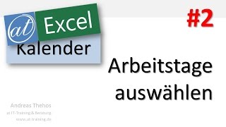 Excel  Projektkalender  Arbeitstage auswählen  Teil 2 [upl. by Aioj603]