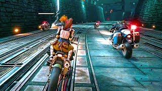 Final Fantasy VII Remake PS4 Iconic Crazy Motorcycle Chase Scene IN HIGH DEFINITION HD 1080p [upl. by Etnod761]