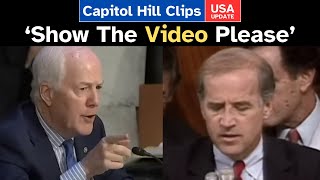 Crowd ERUPTS as J Cornyn RTX Shows INSULTING 1991 BIDEN Video of Clarence Thomas Hearing [upl. by Deppy]