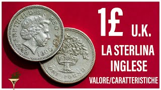 Moneta 1 Lira Sterlina Inglese Regina Elisabetta del primo tipo £1 one pound [upl. by Lemert]