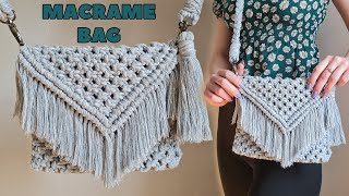 How to make a bag  Macrame Bag Tutorial  torba ze sznurka  jak zrobić  torba z makramy [upl. by Alphonse]