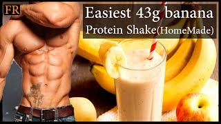 Easiest 43g protein homemade banana Protein Shake  Fitness recipes [upl. by Anid]