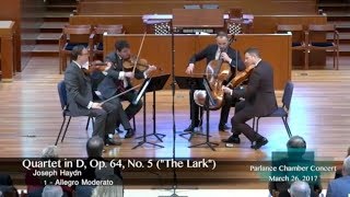 The Jerusalem Quartet performs Haydn’s “Lark Quartet” on Parlance Chamber Concerts [upl. by Annairdna]