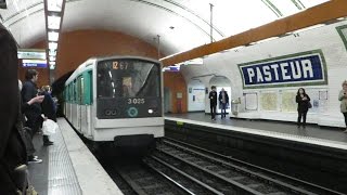 Paris Trains de MF67 Métro 12  Pasteur [upl. by Halilak]