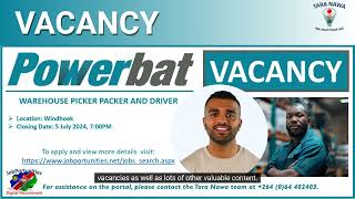 🔋🪫🔋Vacancy Powerbat Warehouse Picker Packer and Driver Closing Date 5 Jul 2024 [upl. by Jahdai633]