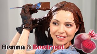 Color Gray Roots With Henna and Beetroot  Vibrant Red Color  All Natural Red Clay [upl. by Zhang]