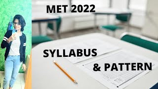 MET 2022  EXAM SYLLABUS amp PATTERN  Manipal Entrance Test [upl. by Ahgem836]