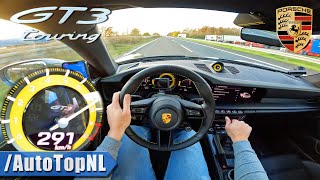 PORSCHE 911 992 GT3 Touring MANUAL on AUTOBAHN NO SPEED LIMIT by AutoTopNL [upl. by Enimisaj]