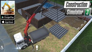 Setting first floor roof  Construction Simulator 3 hassangamezplayer [upl. by Xonnel]