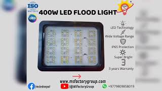 MS LED 400W Flood Light for High Mast  MS Factory Group  Nepal [upl. by Anastase185]