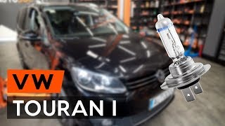 How to change a headlight bulb on a VW TOURAN 1T3 TUTORIAL AUTODOC – problemsolving [upl. by Iosep]