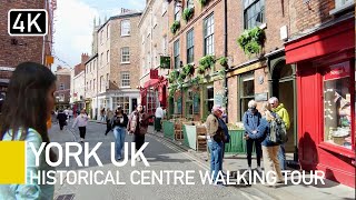 York England  The Shambles to Jorvik Viking Centre  4K Historic Walking Tour UK [upl. by Yerg]